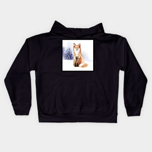 Fox in the White Snow Kids Hoodie